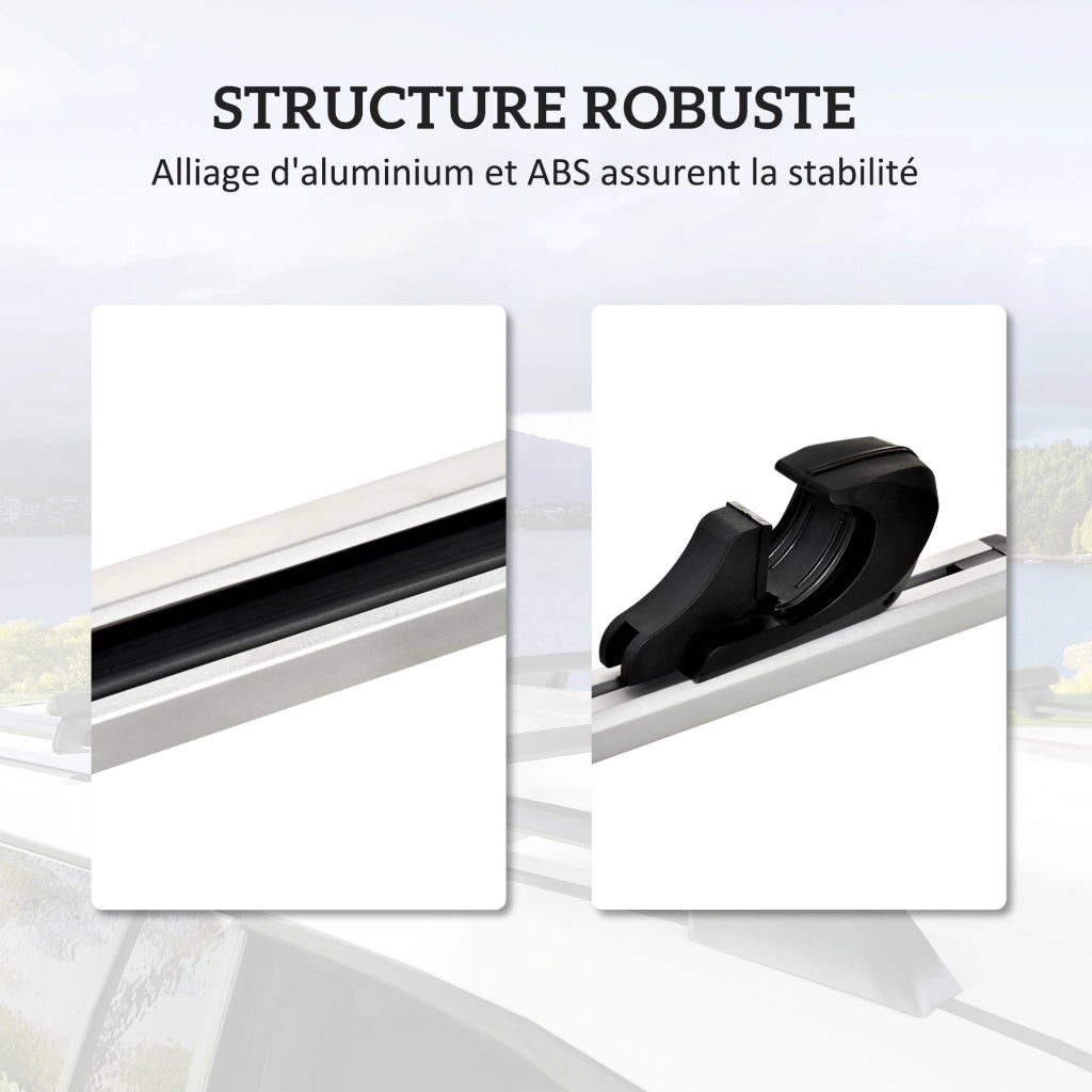 Portabagagli per Auto ¨C Zephmum ¨C 135 cm, Alluminio, Argento