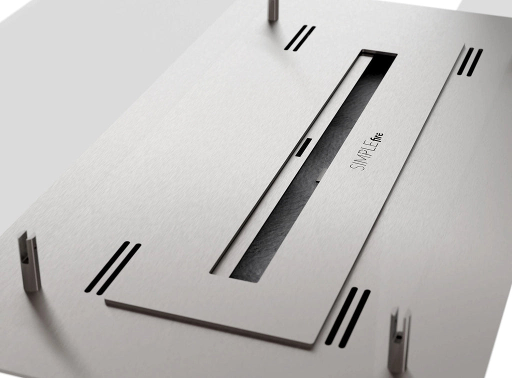 Camino a Bioetanolo da Incasso 60x32 cm Insert 600 in Acciaio Inox
