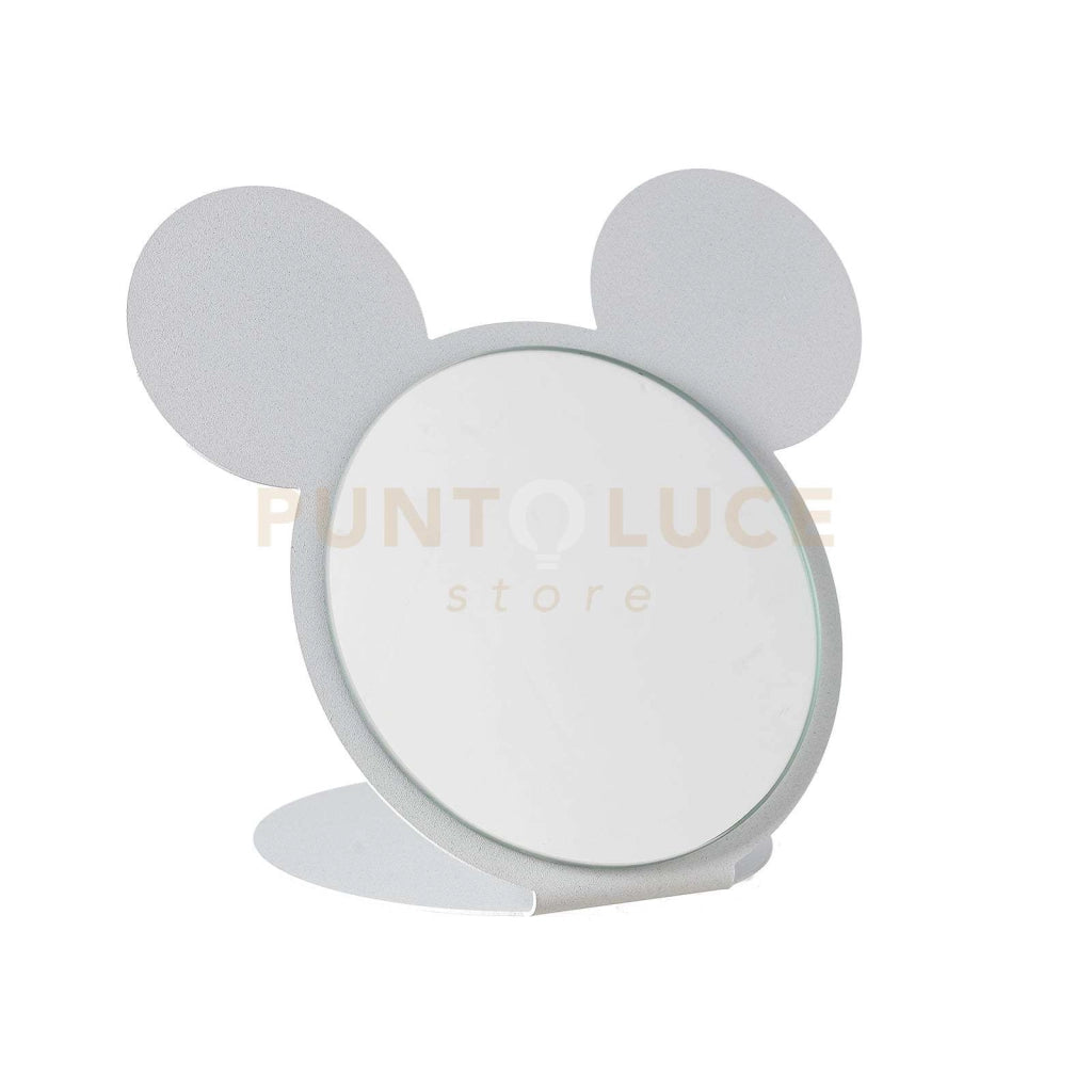 specchio da tavolo di design mouse Bianco marmo in Ferro, vetro per lo specchio 26x17x21h cm