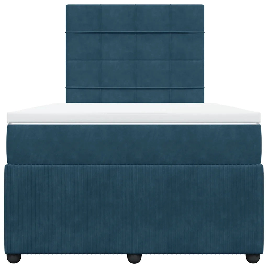 Giroletto a Molle con Materasso Blu Scuro 120x190 cm in Velluto 3292290