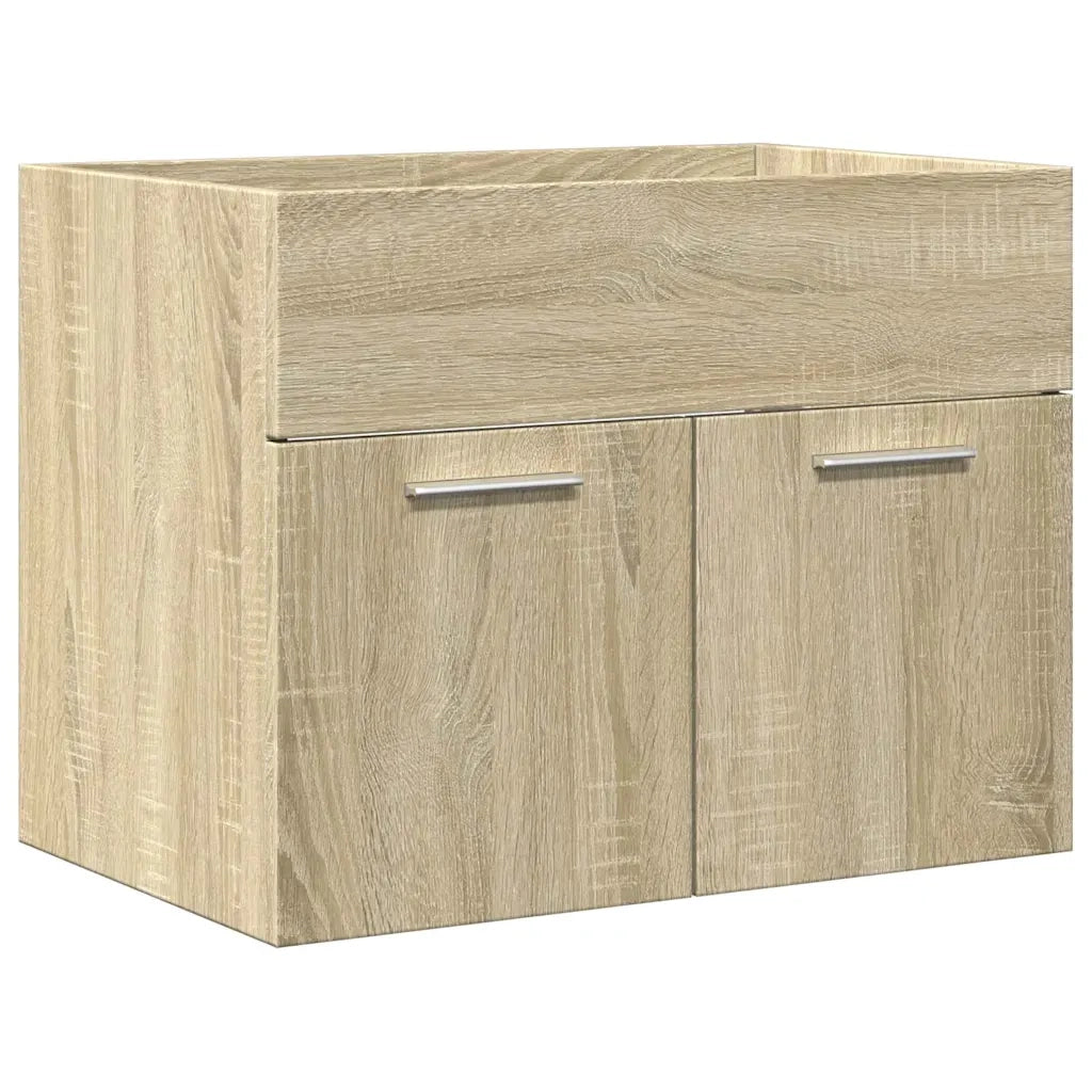vidaXL Set Mobili da Bagno 2 pz Rovere Sonoma in Legno Multistrato