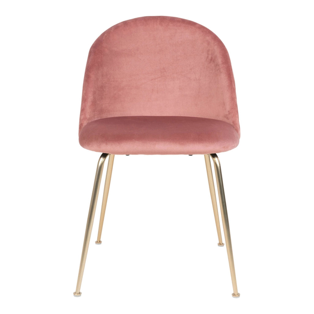 Set di 2 Sedie Geneve, Rosa, Velluto, 56x51x76 cm