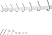 Hanger da parete con due ganci in acciaio inossidabile, bianco, 8 ganci, carico massimo 30 kg