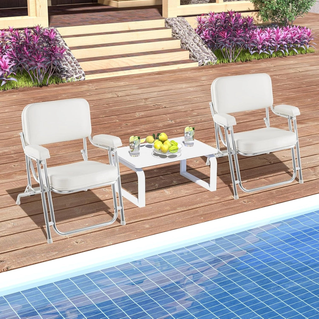 Sedia da Barca Pighevole, Sedia da Spiaggia in Alluminio con Seduta Imbottita, Poltrona Portatile per Esterni, Piedini Antiscivolo, Sedia da Campeggio Portata 150 kg