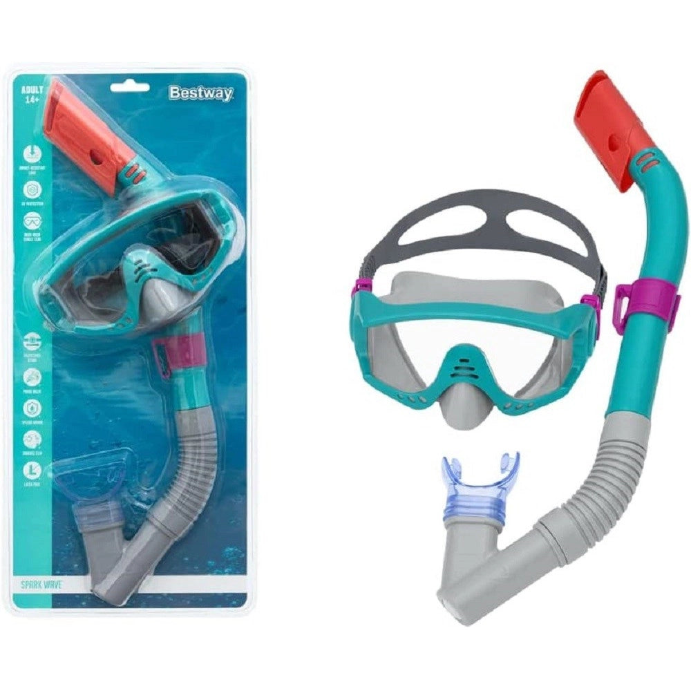 Trade Shop - Set Snorkeling Spark Wave Subacqueo Maschera Boccaglio 14+ Anni Assortito 24068 -