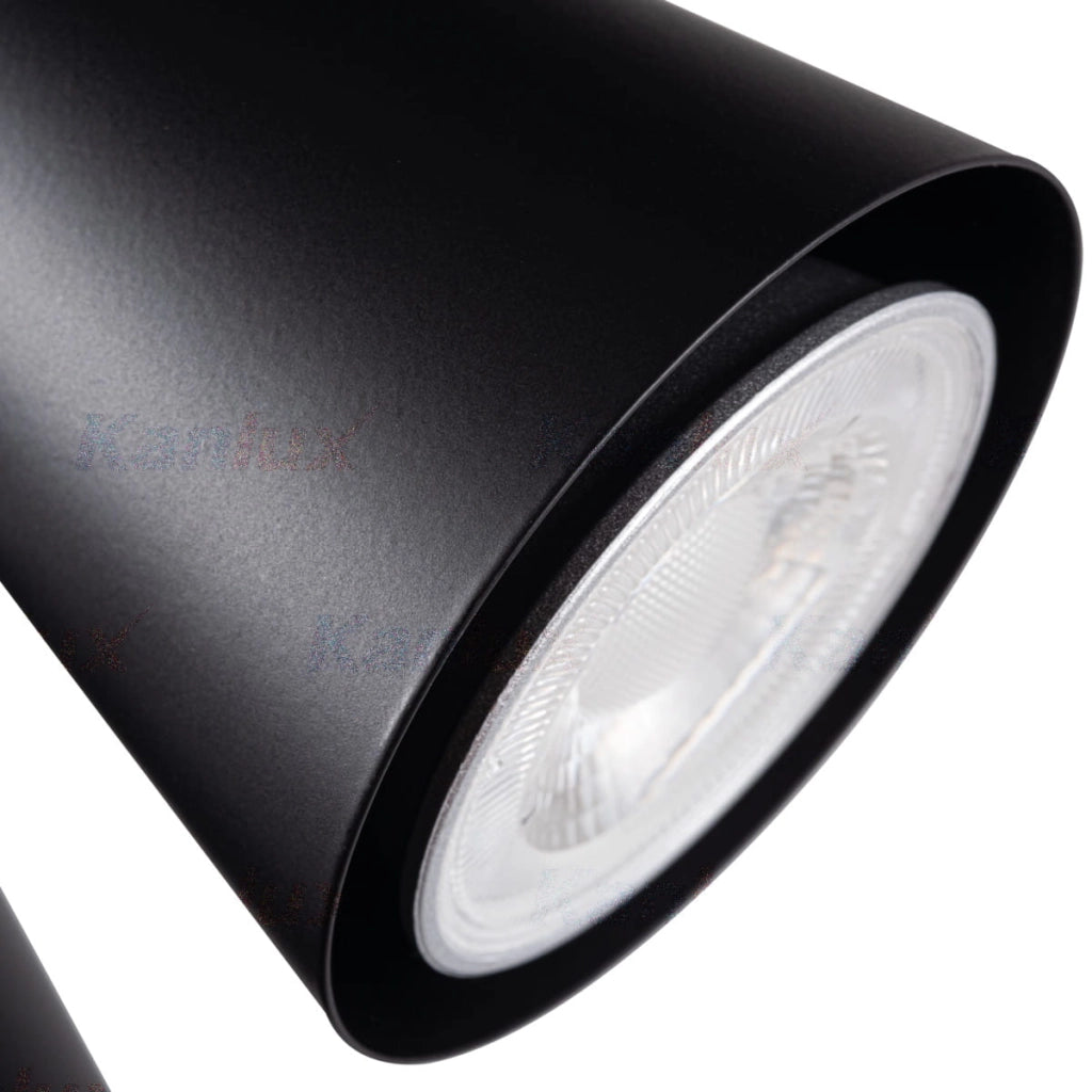 Faretto parete/soffitto Kanlux Sempra 1 luce nero/cromo GU10