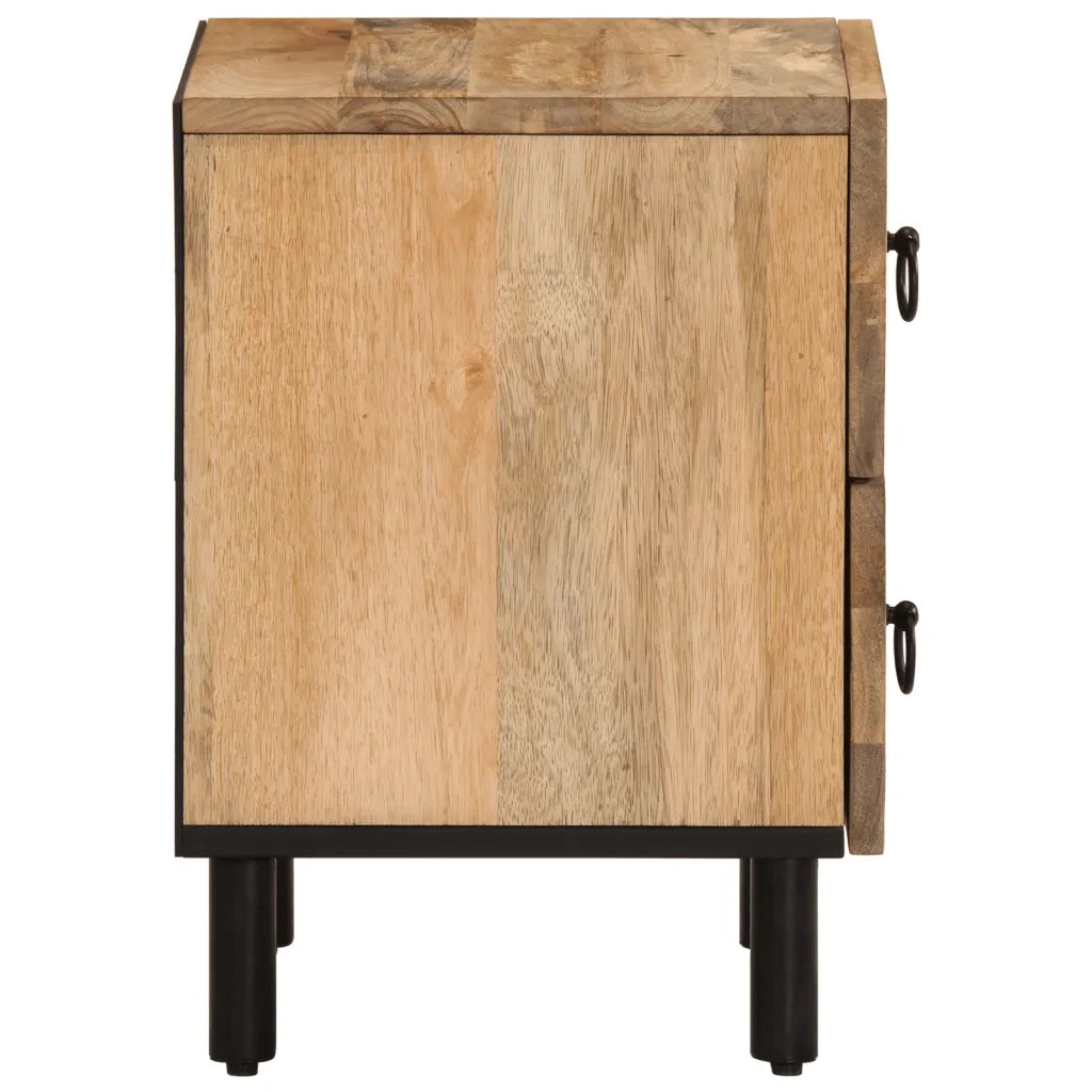 Comodini 2pz-Set di 2 Tavolino da notte 40x33x46 cm in Legno Massello di Mango 432553