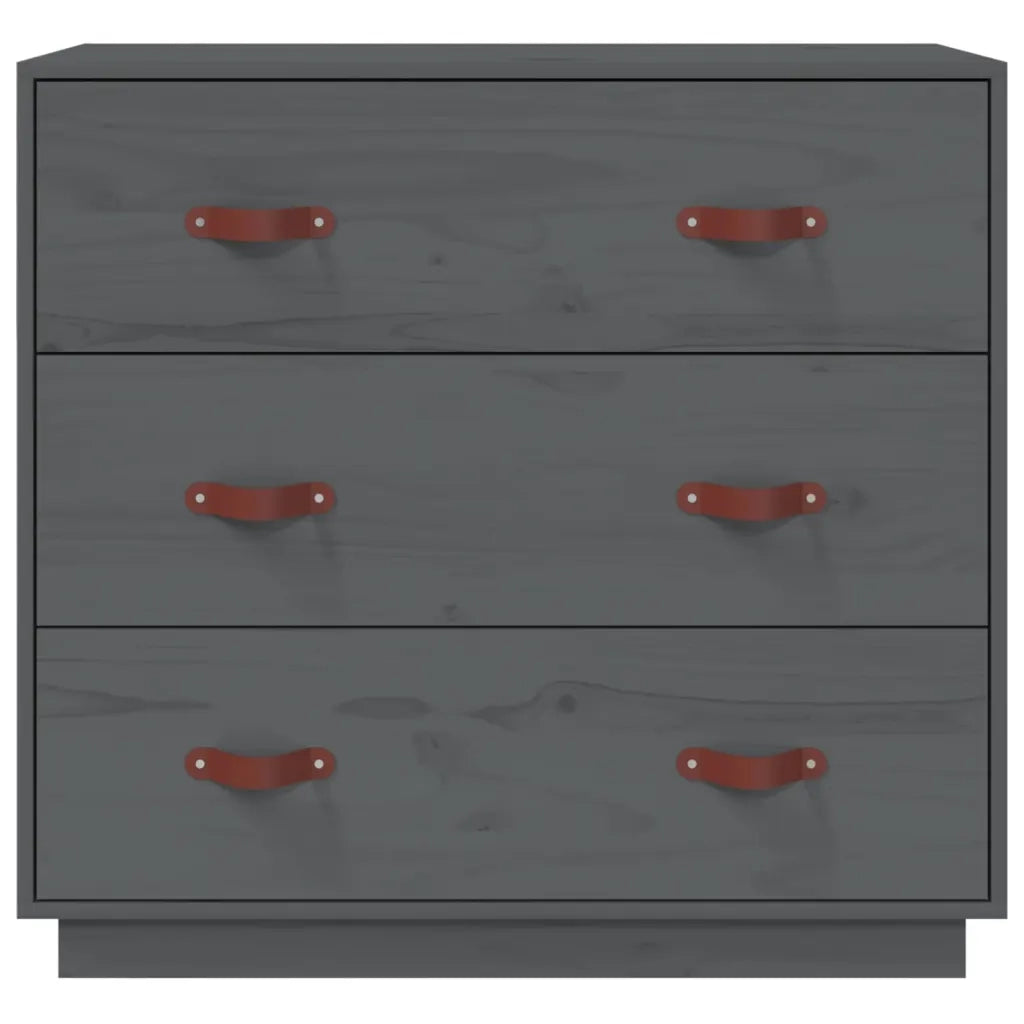 Credenza Grigia 80x40x75 cm in Legno Massello di Pino 820109