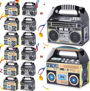 Pacchetto di 12 dozzine regalo per feste in stile anni 80-90 - Scatola di 6,3 x 3,7 x 3,7 pollici con tema radio vintage - Dozzine regalo per feste con tema vintage