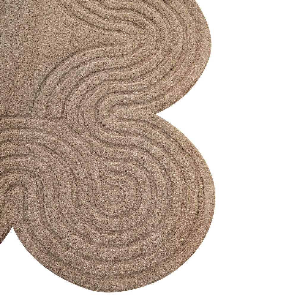Tappeto in lana tortora di forma irregolare 160 x 230 cm Stile moderno Soggiorno