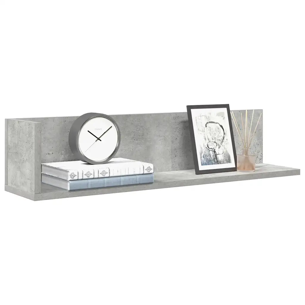 2 pz Mensole a Muro | Scaffale Parete | Ripiano a parete Grigio Cemento 75x16,5x16,5 cm in Truciolato