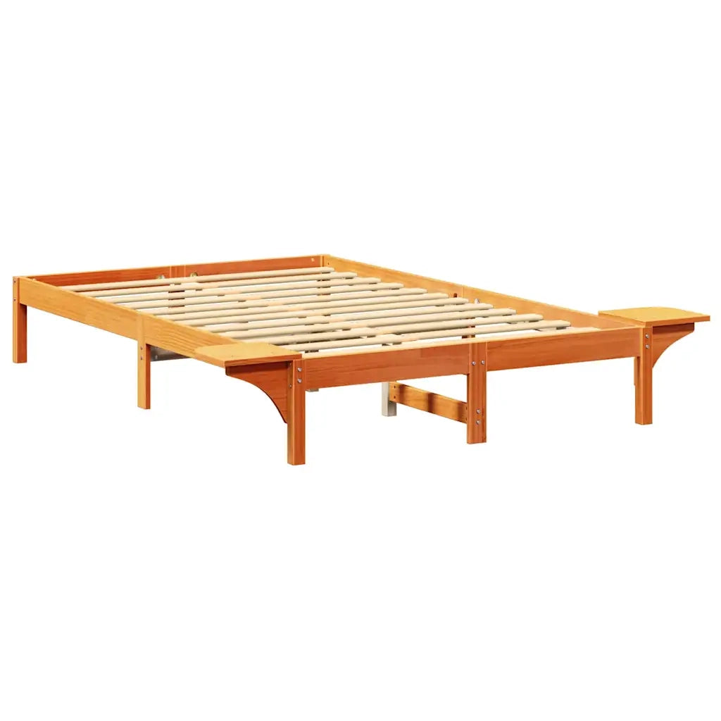 Struttura del letto Marrone cerato 140 x 190 cm Pino massello 873195