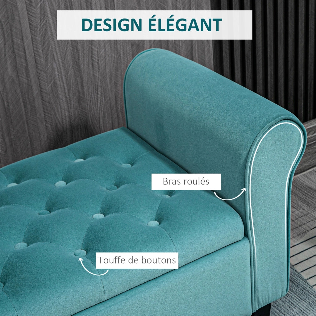 Pouf contenitore testiera imbottito in velluto verde ¨C zephmum ¨C 126x48.5x57
