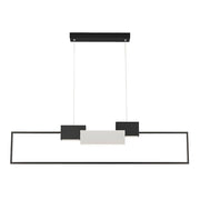 Trade Shop - Lampadario A Sospensione Led 36w Rettangolare Con Telecomando Design Moderno Nero 71585 -