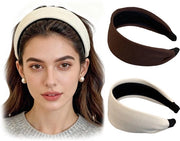 Set di 2 Fasciature per Capelli - 6 cm Larghezza - Fasciature per Capelli Elastiche - Accessori per Ufficio - Fascia per Capelli