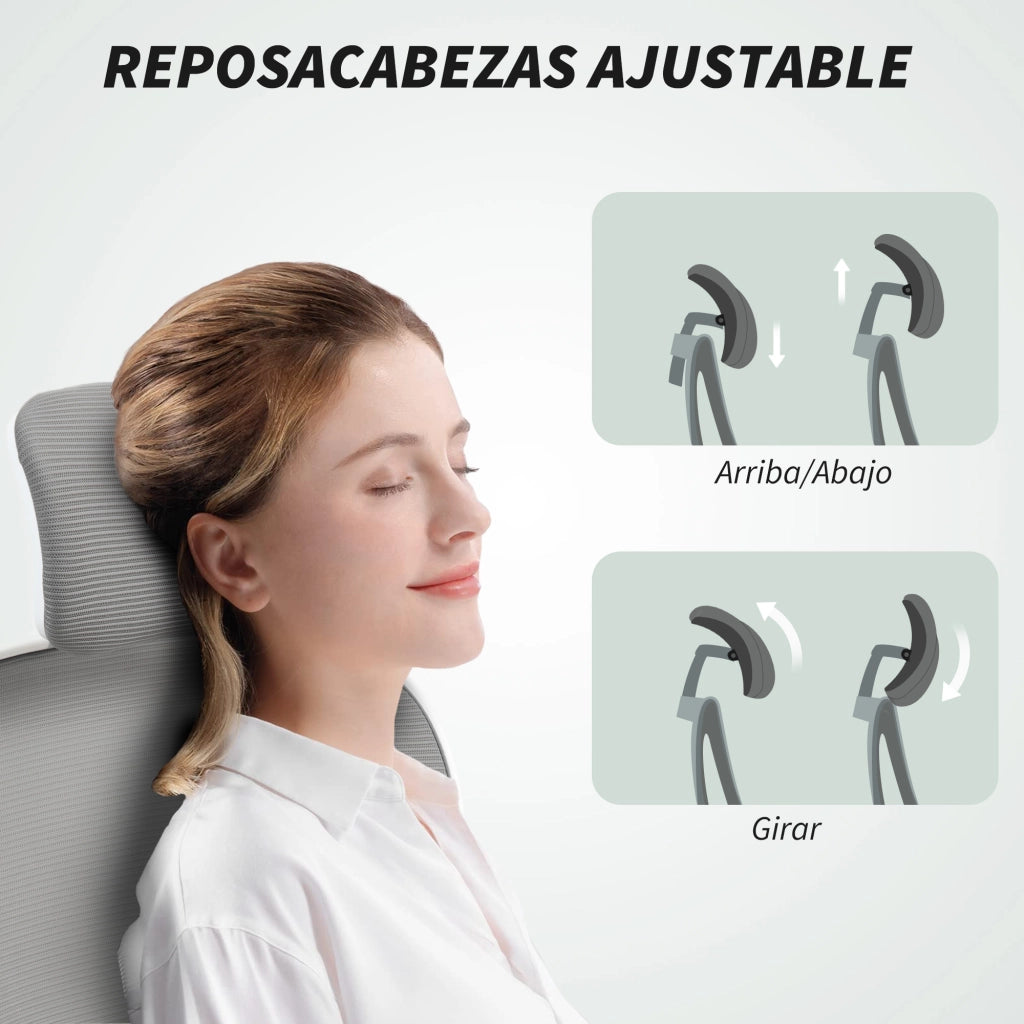 Sedia da ufficio in rete traspirante ¨C zephmum ¨C grigio, regolabile in altezza