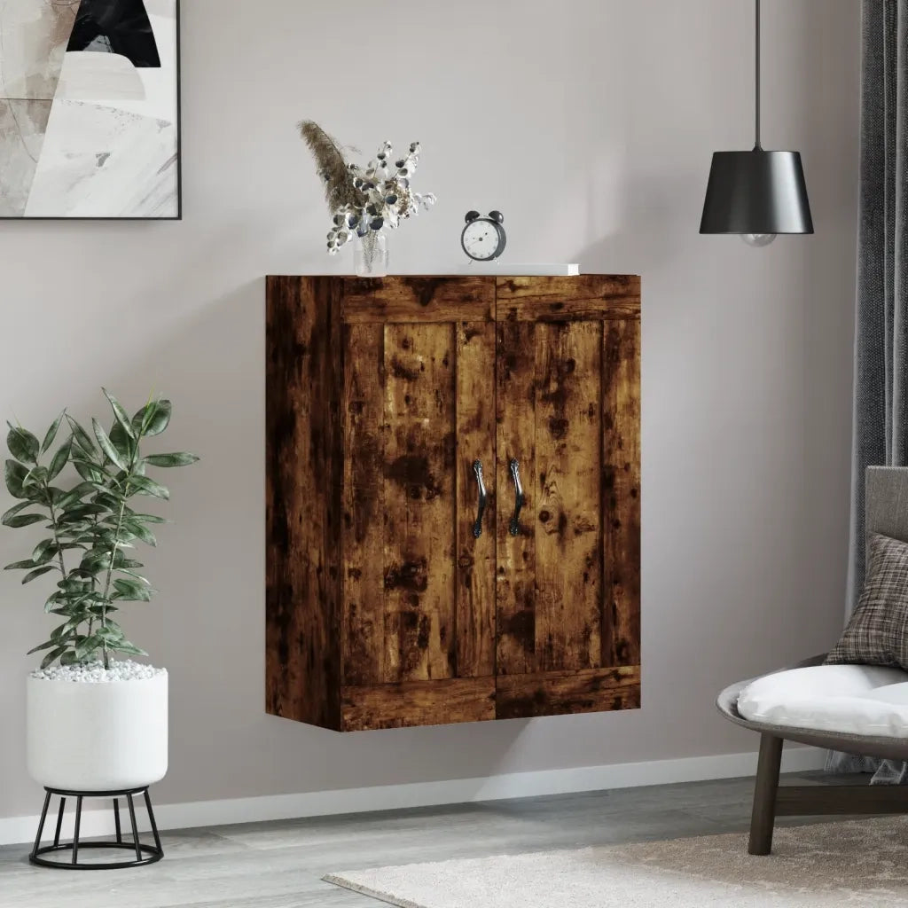 vidaXL Mobile a Parete Rovere Fumo 69,5x34x90 cm in Legno Multistrato