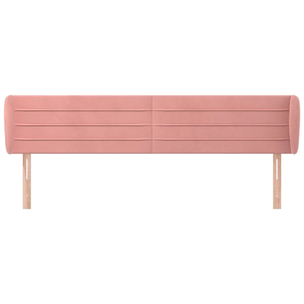 Testiera ad Orecchio-Testata con Orecchie Rosa 163x23x78/88 cm in Velluto 543258