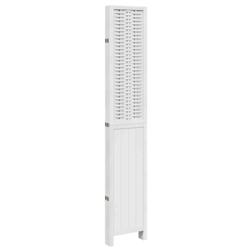Divisorio Ambienti 5Pannelli Bianco Legno Massello di Paulownia 358728