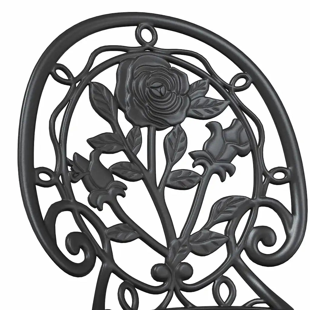Set Bistro da Giardino 3 pz | Set Salotto da Giardino Nero Alluminio