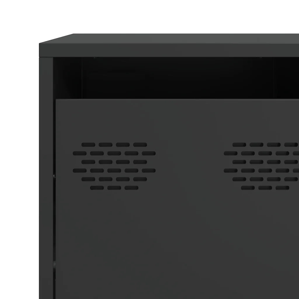 Credenza | Madia | Buffet da pranzo | Armadio da pranzo Nera 135x39x73,5 cm in Acciaio Laminato a Freddo