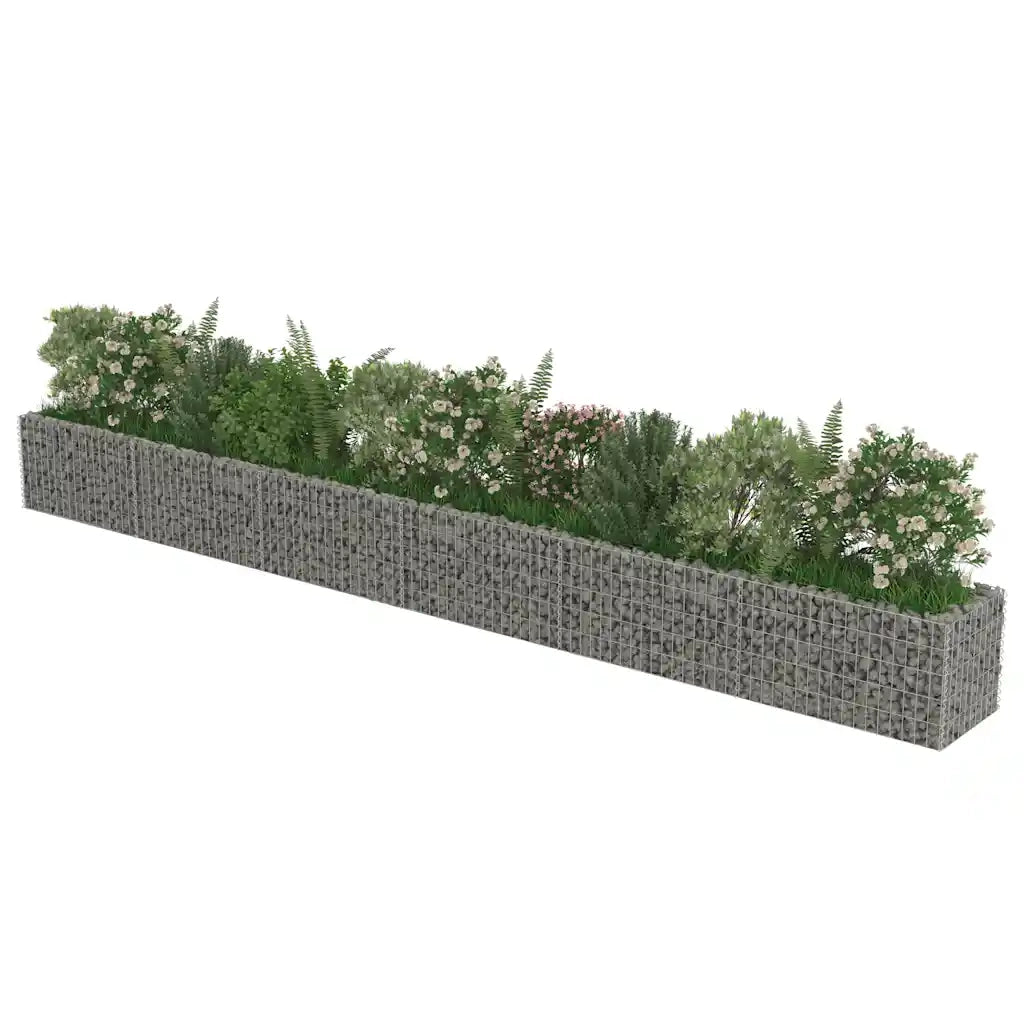 Gabbione Letto Rialzato in Acciaio Zincato 540x50x50 cm 143567