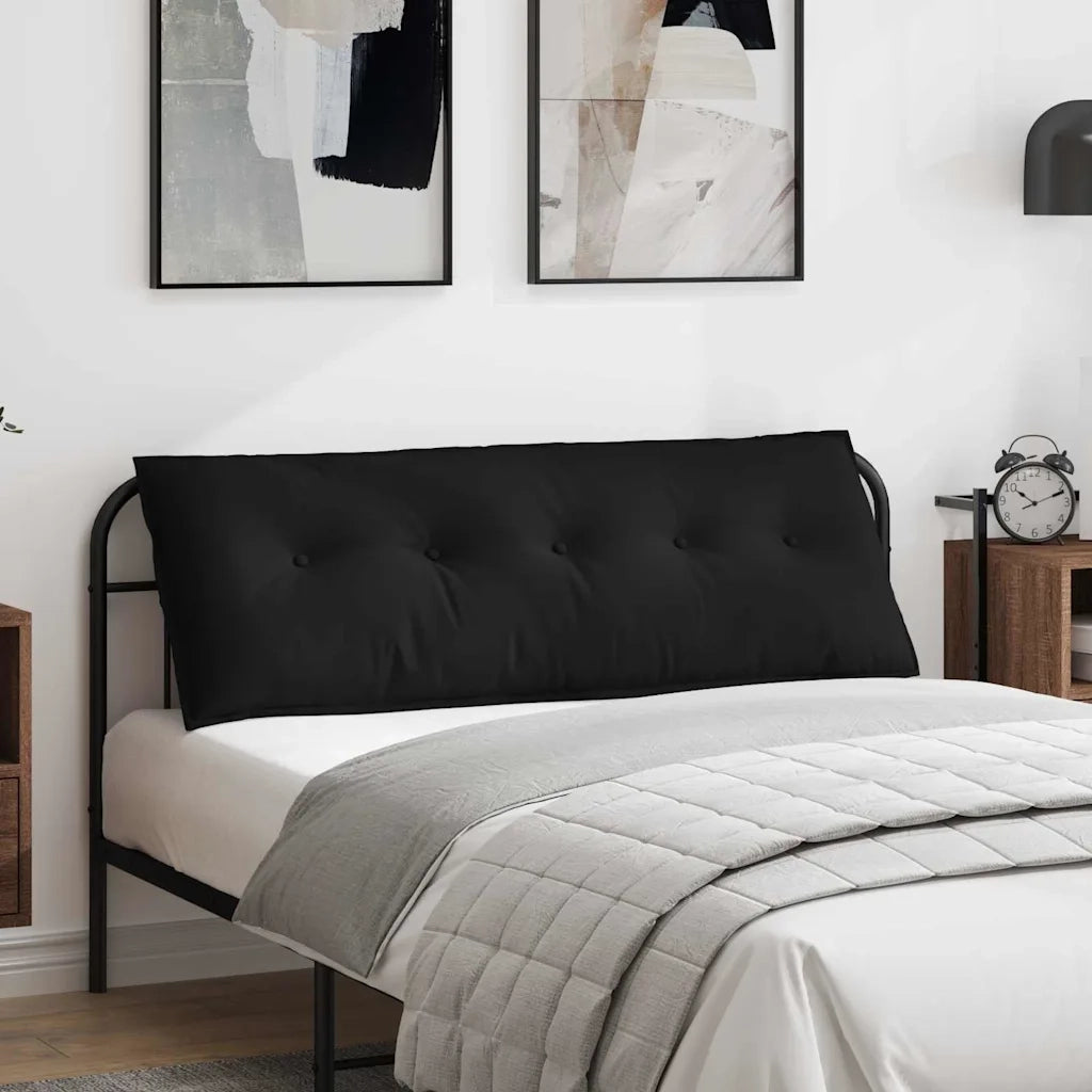Cuscino per Schiena | Cuscino dorsale Nero 140 x 50 cm Tessuto in Microfibra