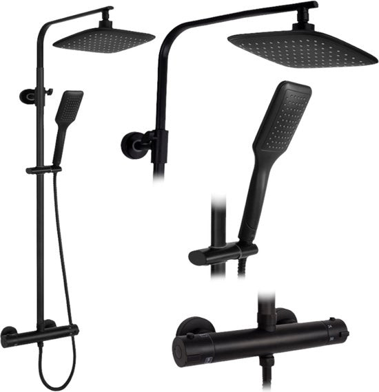 Bidet elettrico regolabile in acciaio inox nero, altezza 120cm