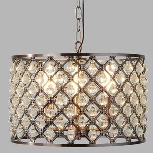 Lampadario Contemporaneo Marchesa Acciaio Rame Vetro 3 Luci E14 D38Cm