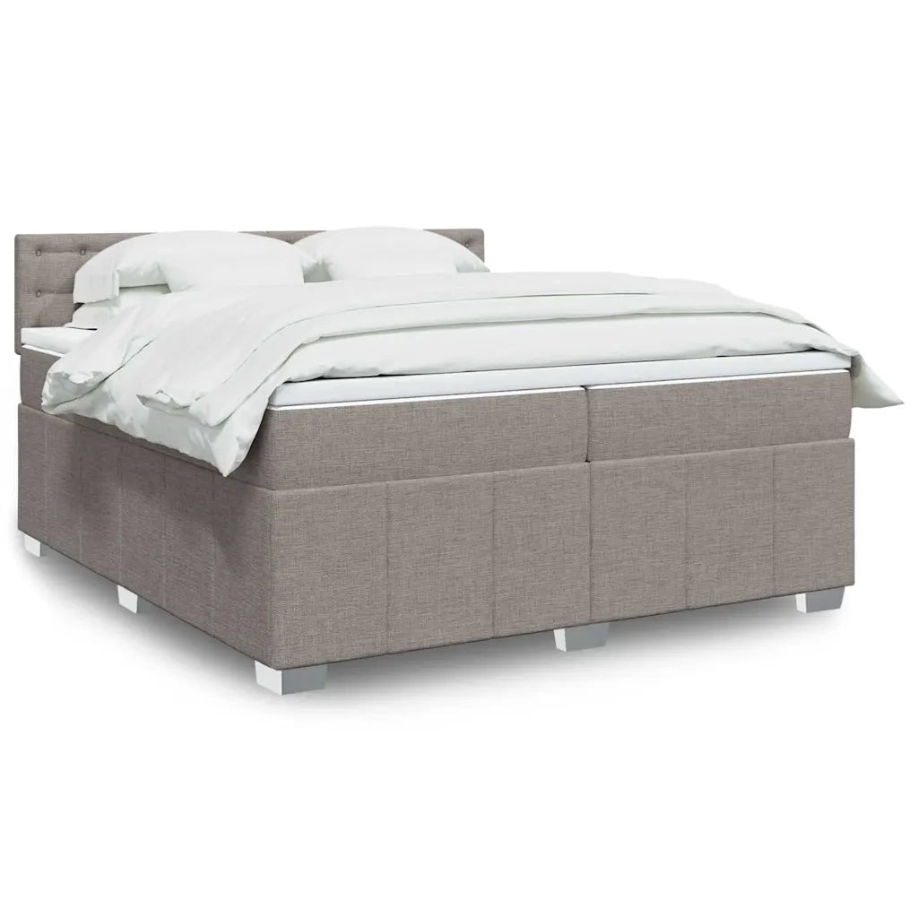 Giroletto a Molle con Materasso Tortora 200x200 cm in Tessuto 3287193
