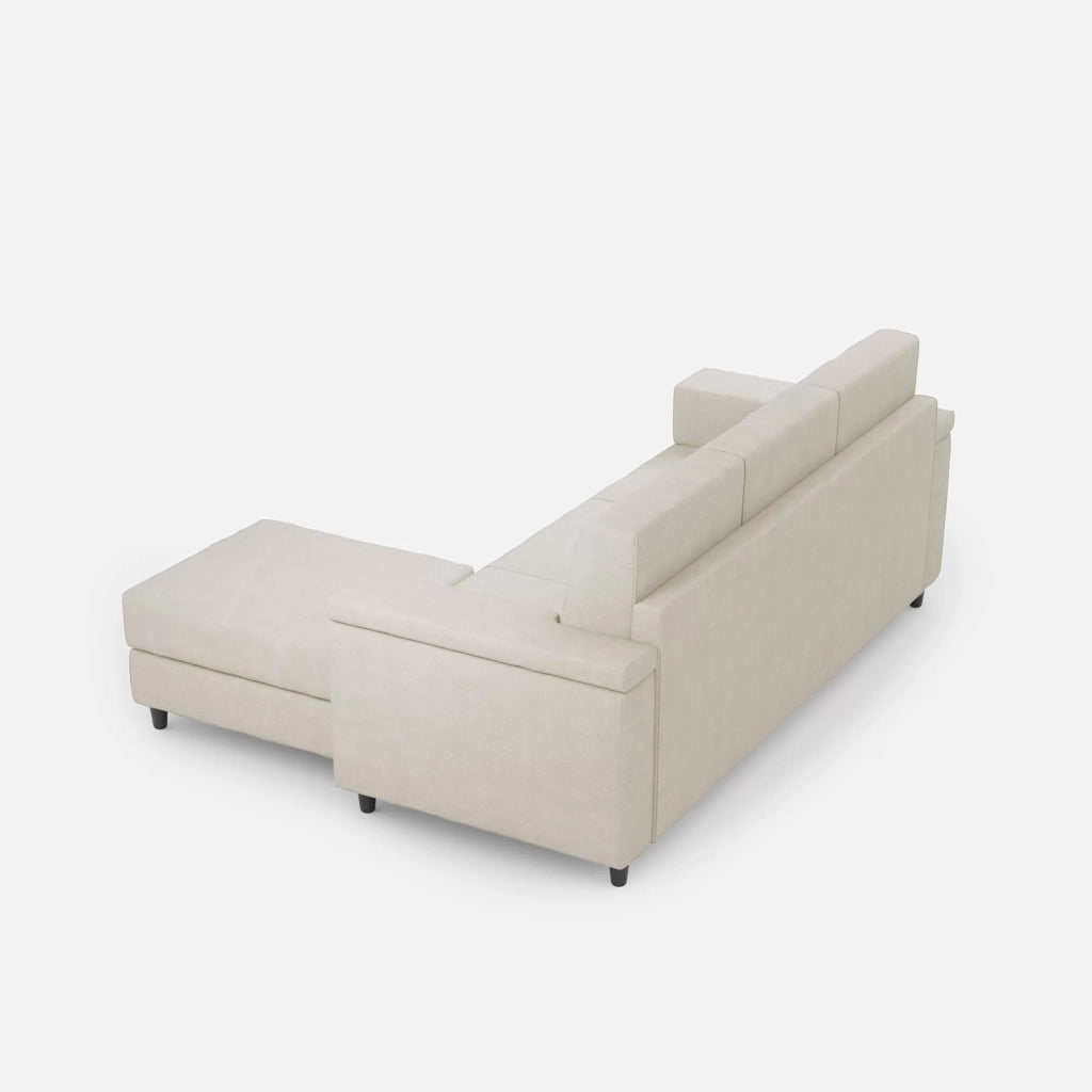 Divano marrak 3 posti (tre sedute da 60cm) + pouf misure esterne l.208 p.155 | latte - Mobili 2G