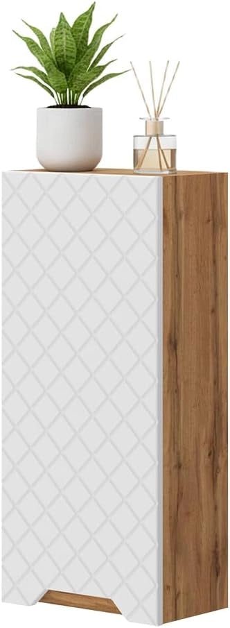 mobile bagno Lotta, Bianco, 20 x 72.6 cm, per montaggio a parete con ripiani regolabili in altezza