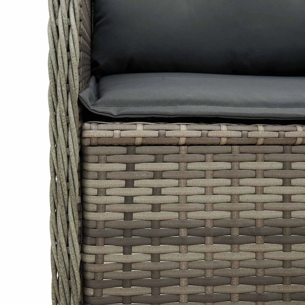 Panchina da giardino Grigio polyrattan
