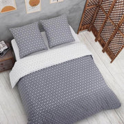 Duvetta da letto a tre pezzi in grigio 220 x 240 cm, con chiusura a righello e cerniere per cuscini – certificato Öko-Tex