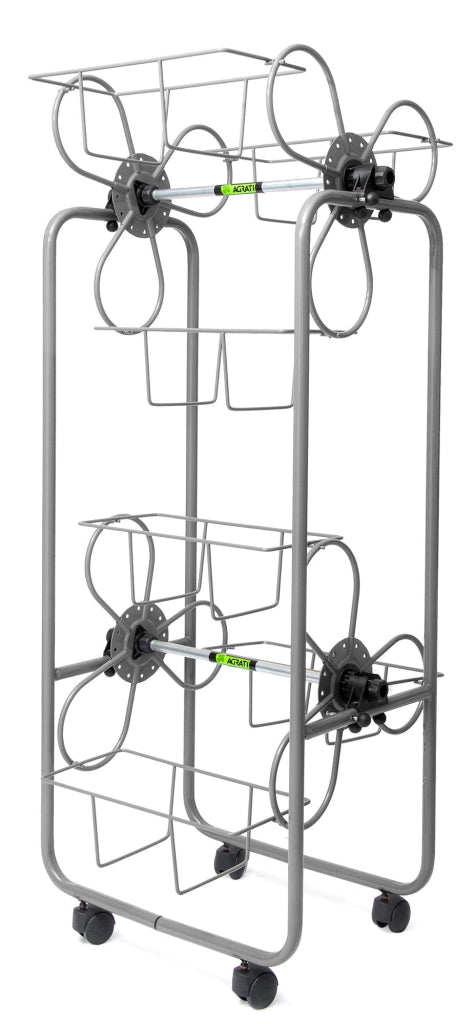 Carrello Portavasi 6 Cestini in Acciaio con Ruote Agrati Flortì Grigio