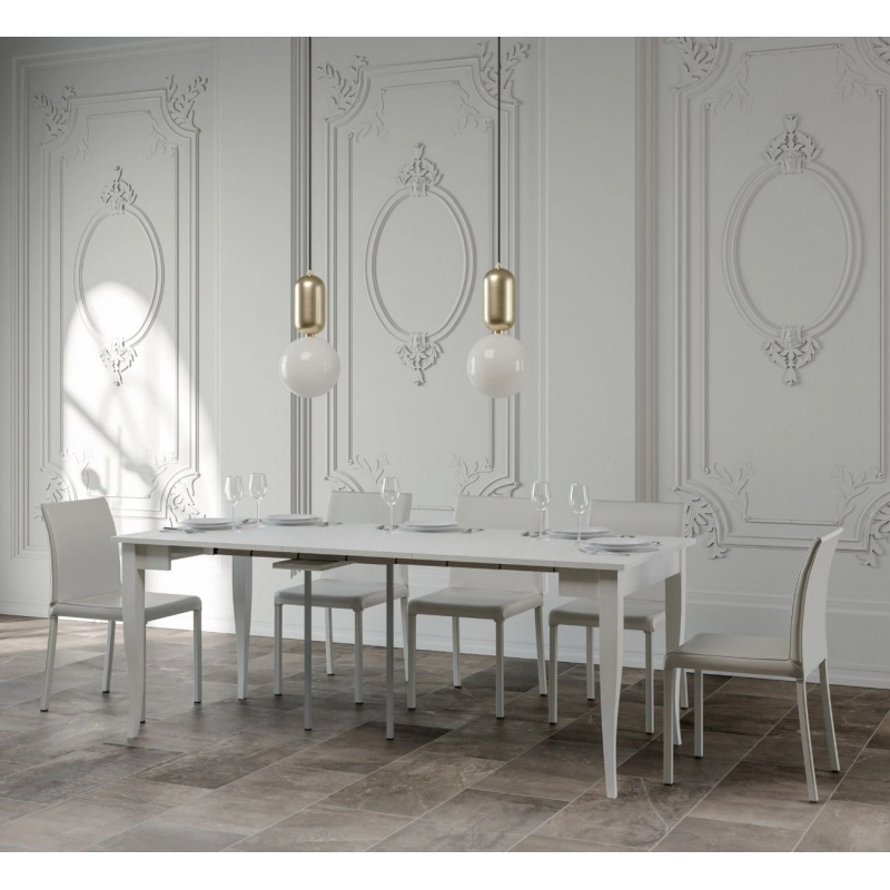 Consolle allungabile 90x48/204 cm Sciabola Small - Bianco Frassino