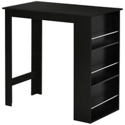 BANCONE DA CUCINA TAVOLO ALTO CON 3 MENSOLE IN LEGNO 112X57X106CM NERO