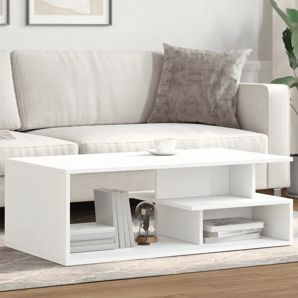 Tavolino da salotto | Tavolino da caff¨¨ | Tavolino da Soggiorno Bianco 102x55x35 cm in Legno Multistrato