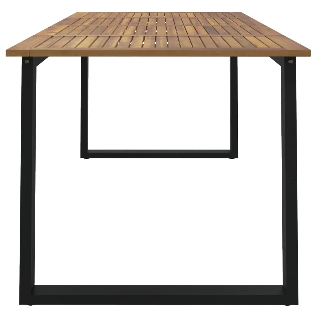 Tavolo Giardino con Gambe a U 180x90x75cm Legno Massello Acacia 319513