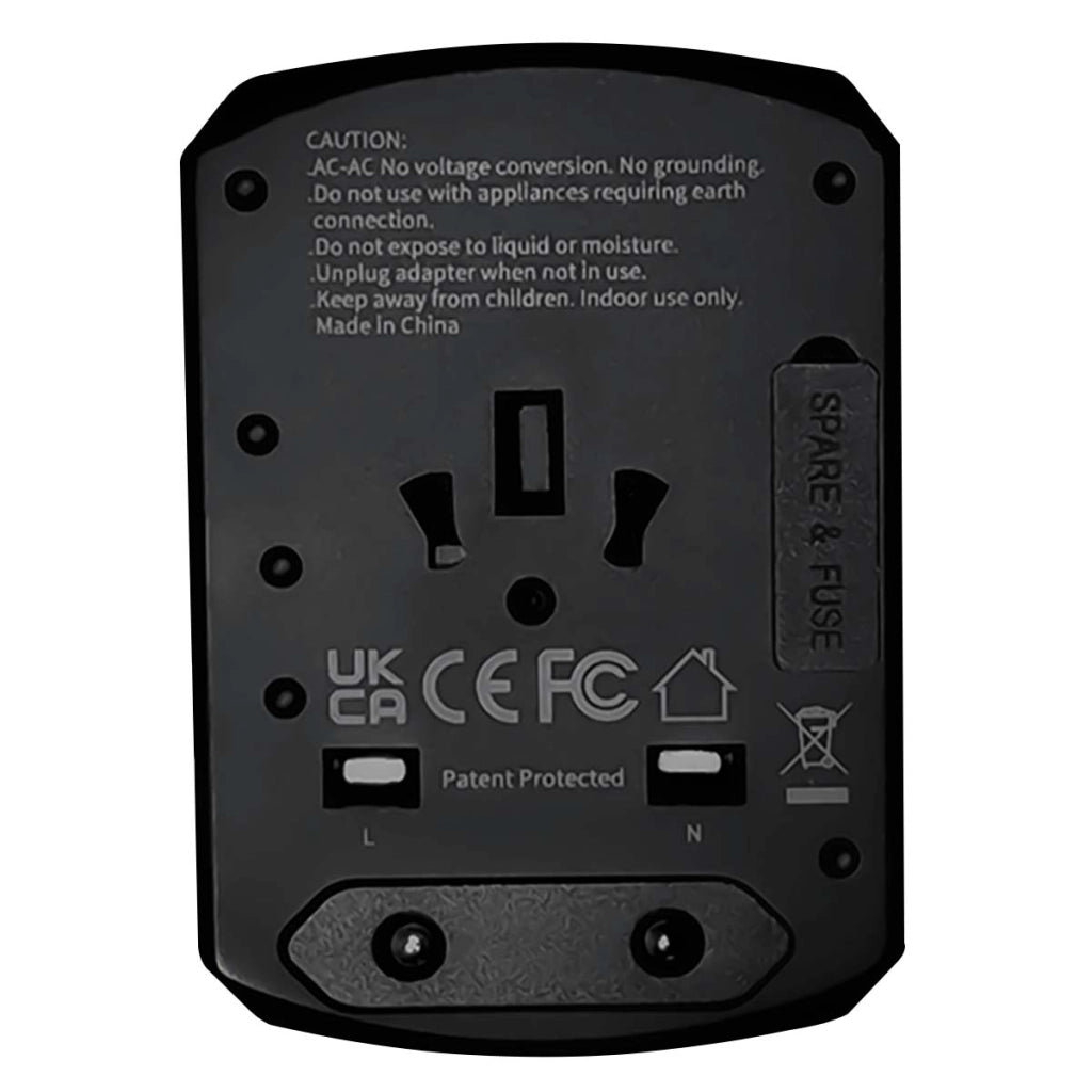 Adattatore da viaggio 2x USB e 2x USB-C 15W Europa / Regno Unito / Stati Uniti / Australia Nero XOOPAR
