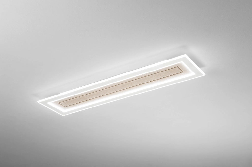 PLAFONIERA AUX BEIGE RETTANGOLARE IN PMMA 40W 5500LM CCT 3000 E 4000 E 6500K 120X30X5.5CM