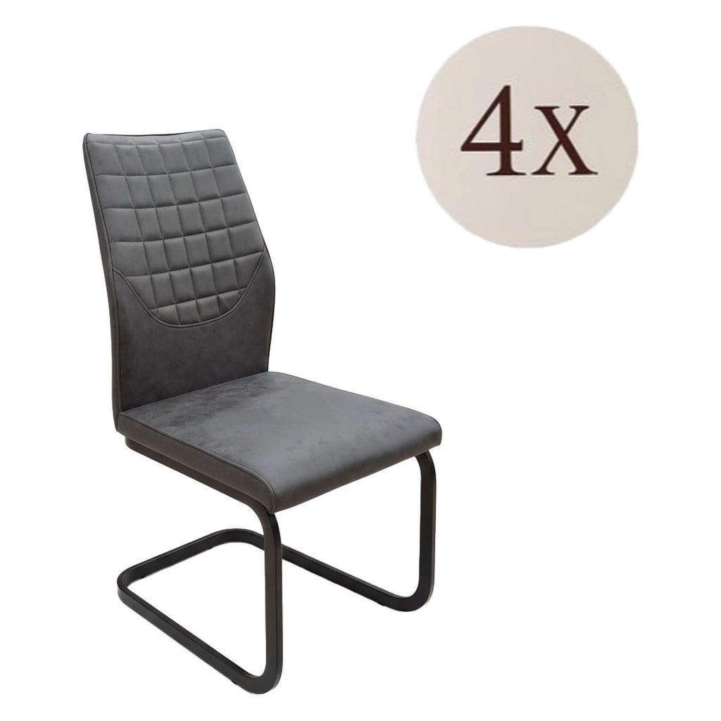 Quintano, set di Sedie 4 Sedie, Grigio Scuro