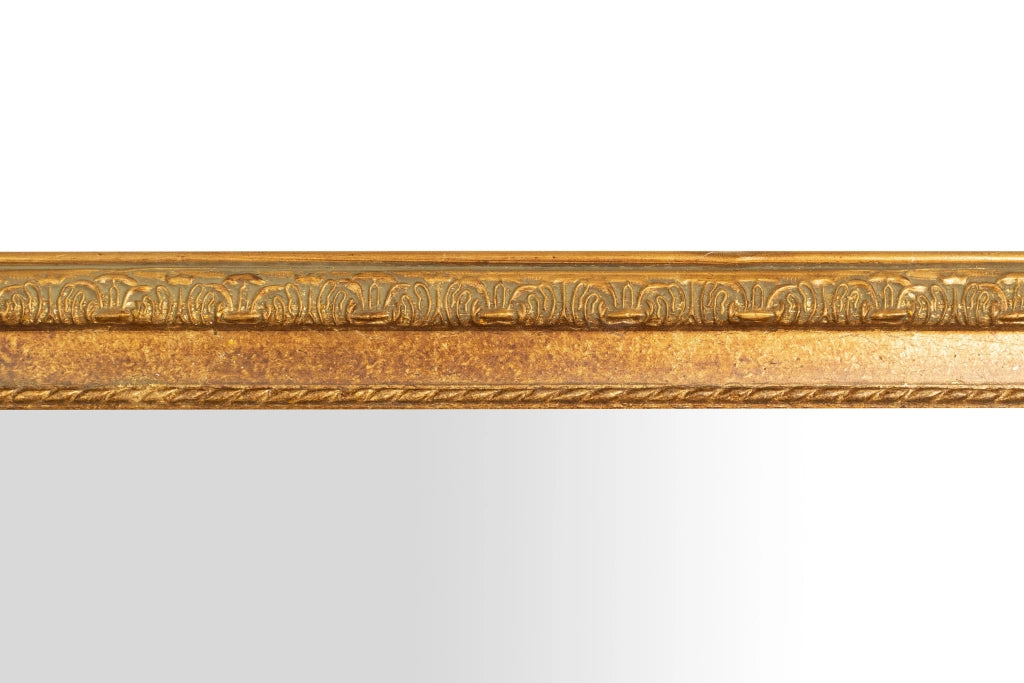 Biscottini Specchio Specchiera da parete e appendere verticale/orizzontale L72xPR4xH180 cm finitura foglia oro anticata.