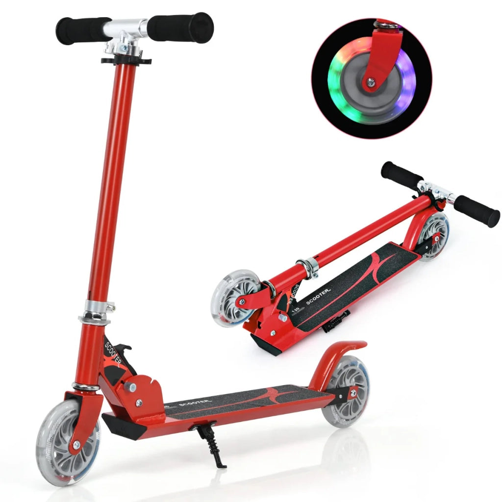 Monopattino pieghevole per bambini altezza regolabile 63-86,5 cm freno efficiente design rosso 20_0014590