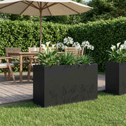 Vaso da giardino Nero 80 x 20 x 49 cm Acciaio laminato a freddo 8005820