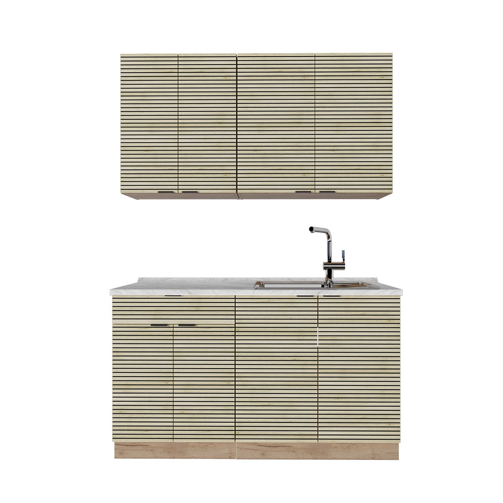 Cucina completa Fame-Line Pannello in quercia/Rovere dorato 140 cm, PL Rovere Vicco
