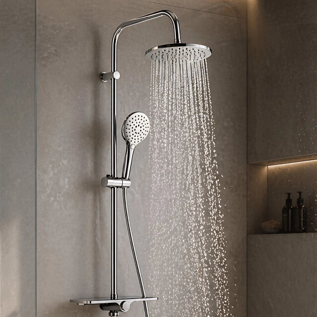 Colonna doccia attrezzata 008 ottone cromato 2 funzioni soffione doccetta tonda *** pezzi 1