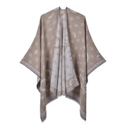 Nuovo scialle/scialle da donna, elegante mantello retr¨° con spacco e nappe su entrambi i lati