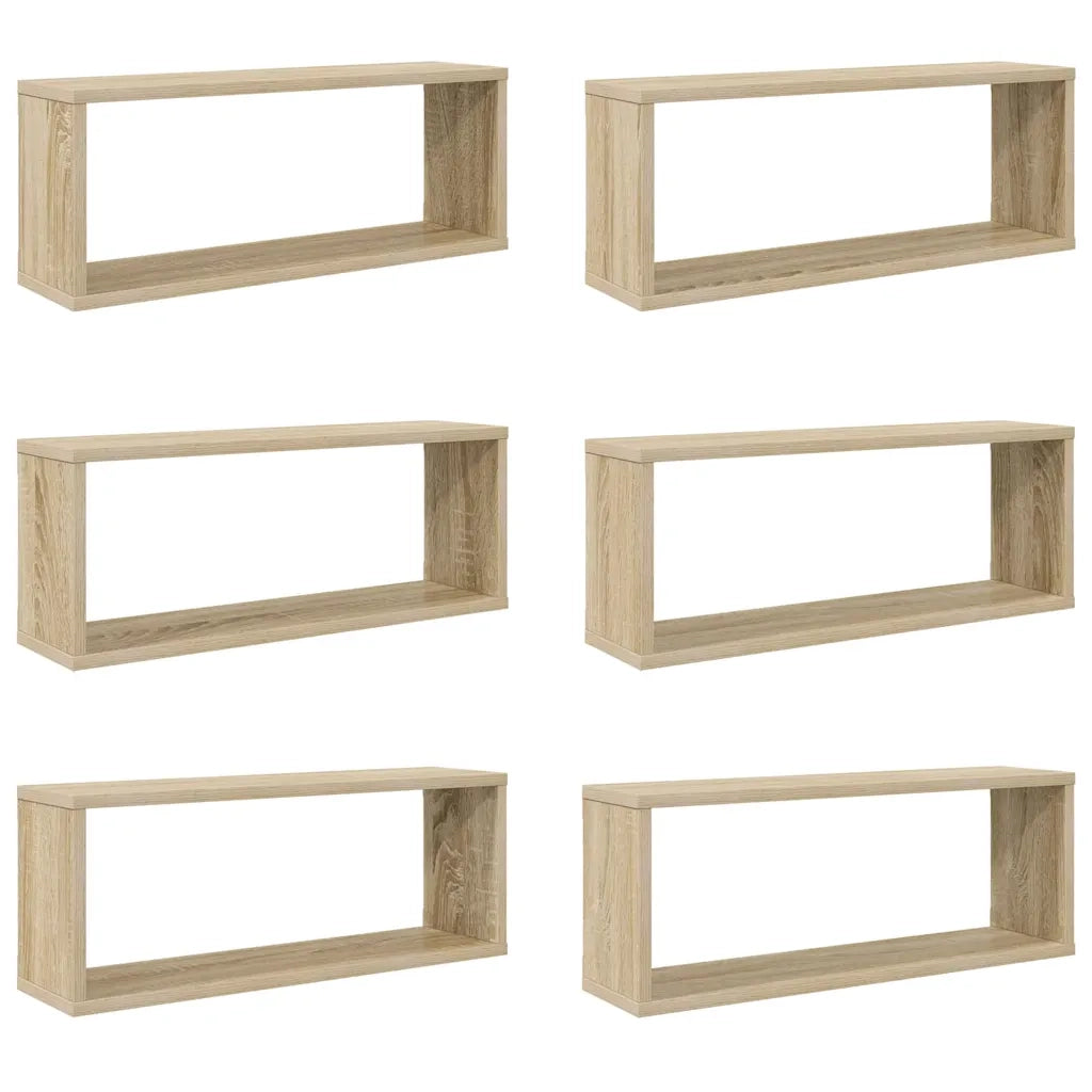 Mensole a Cubo 6 pz Sonoma 60x15x23 cm in Truciolato cod mxl 33496