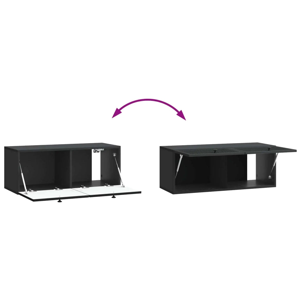 Mobile Porta TV da Muro Nero 78,5 x 31 x 30 cm 898036